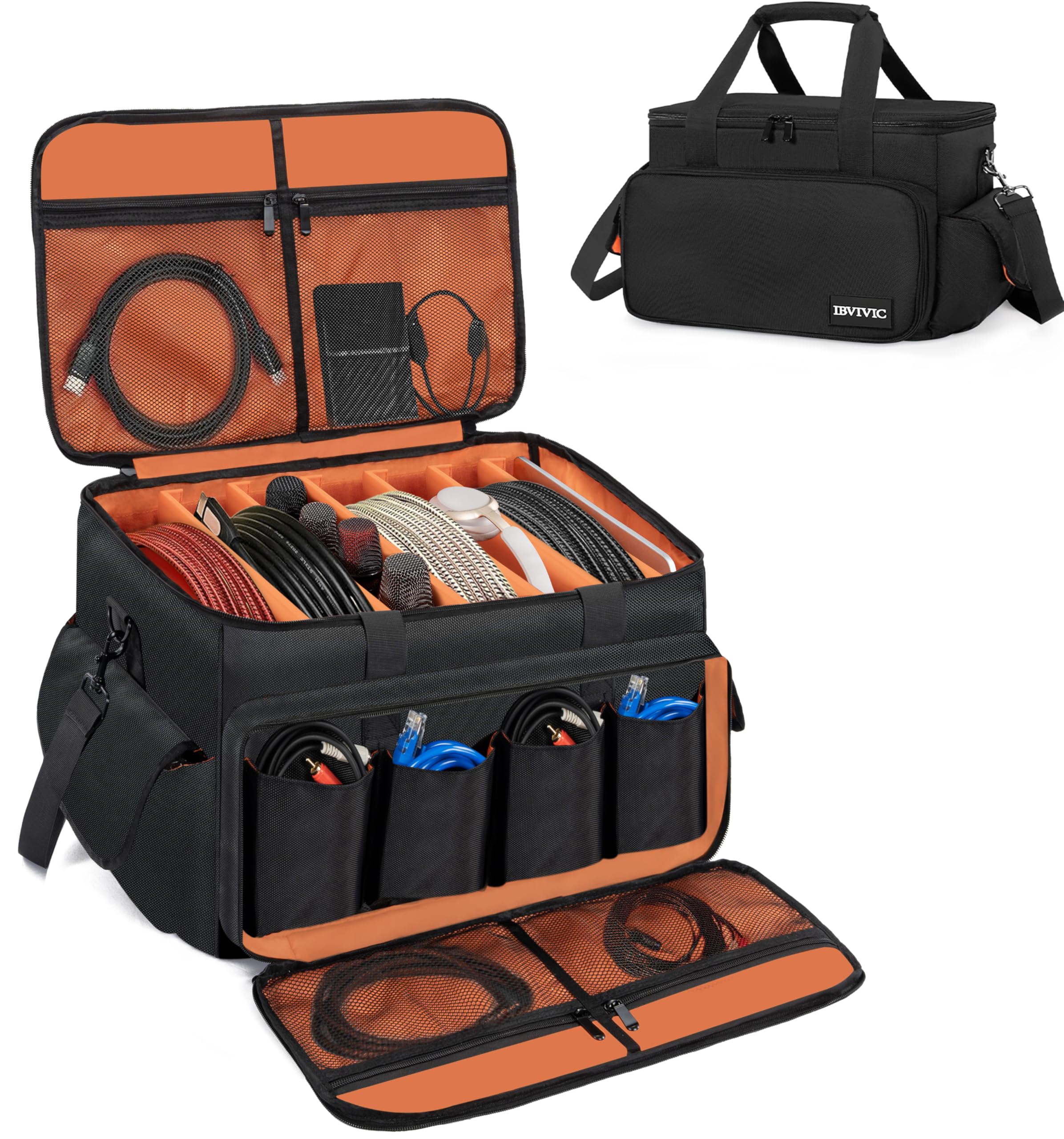 Amazon.com: IBVIVIC DJ Cable File Bag with 6 Detachable Dividers